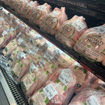 Specialty chicken in the coolers at The Farm Store