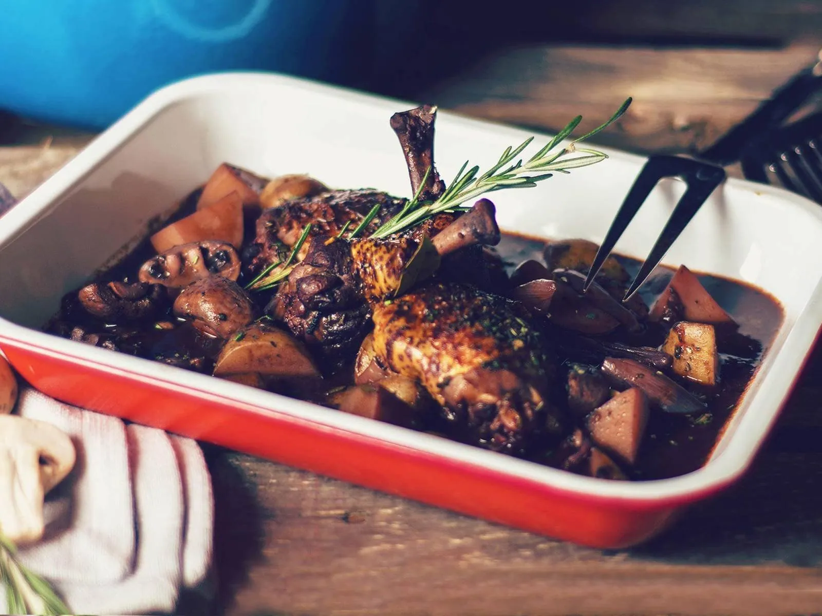 Coq au Vin (Chicken Braised in Red Wine)