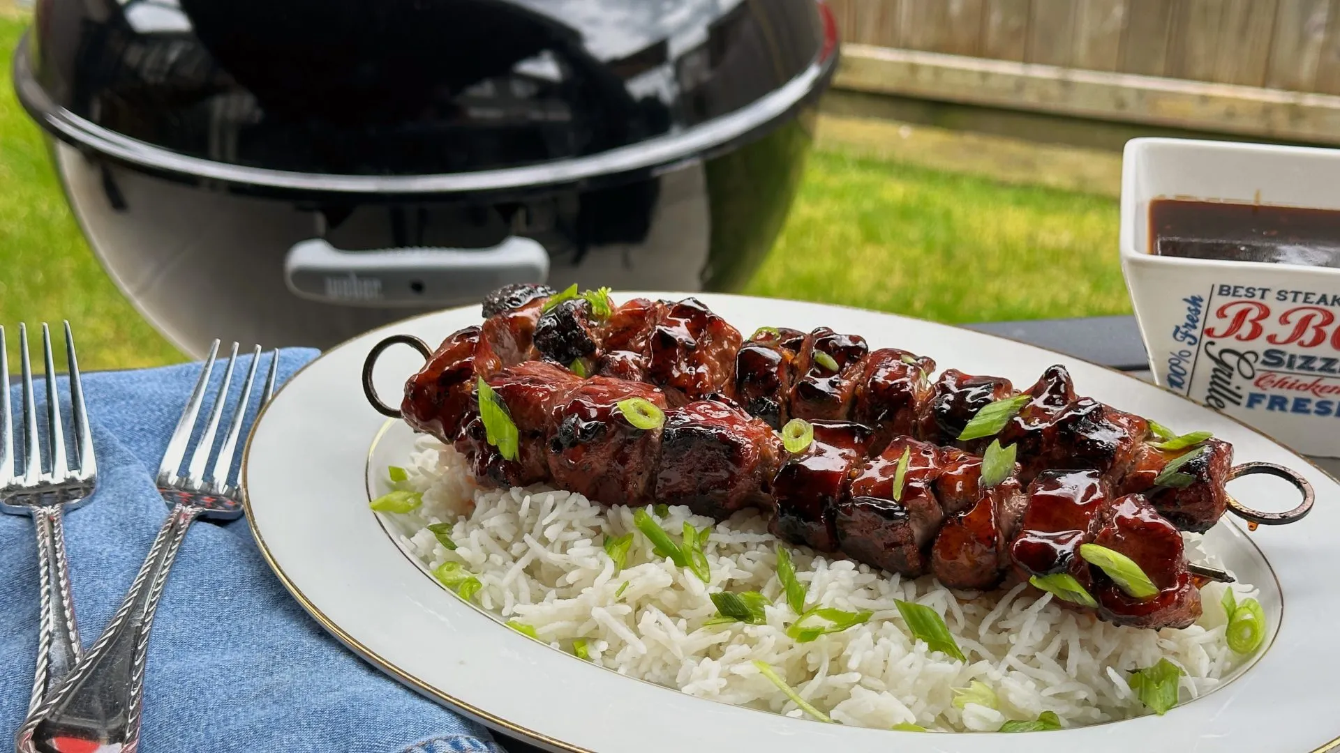 Maple Infused Grilled Teriyaki Duck Skewers