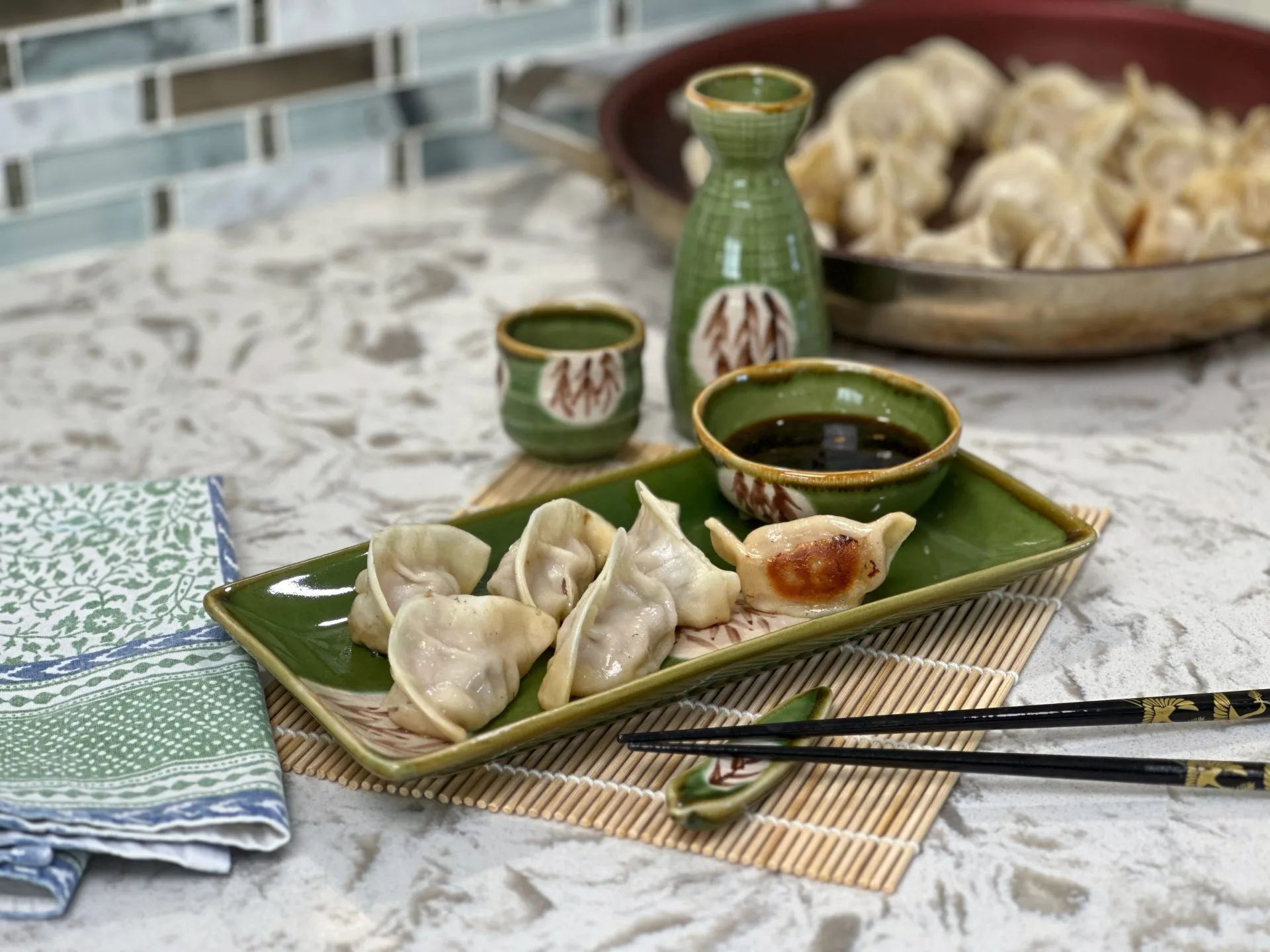 Pan Fried Duck Gyozas & Dipping Sauce